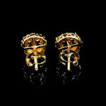 Yellow Gold Diamond Cluster Earrings