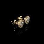Yellow Gold Diamond Cluster Earrings