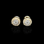 Yellow Gold Diamond Cluster Earrings